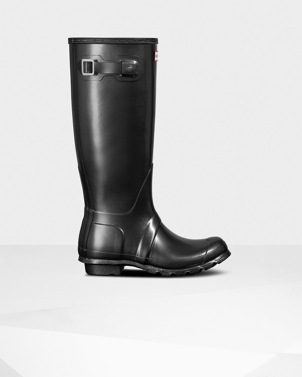 Womens Hunter Original Pearlized - Tall Rain Boots Black - 0258-IBKRS